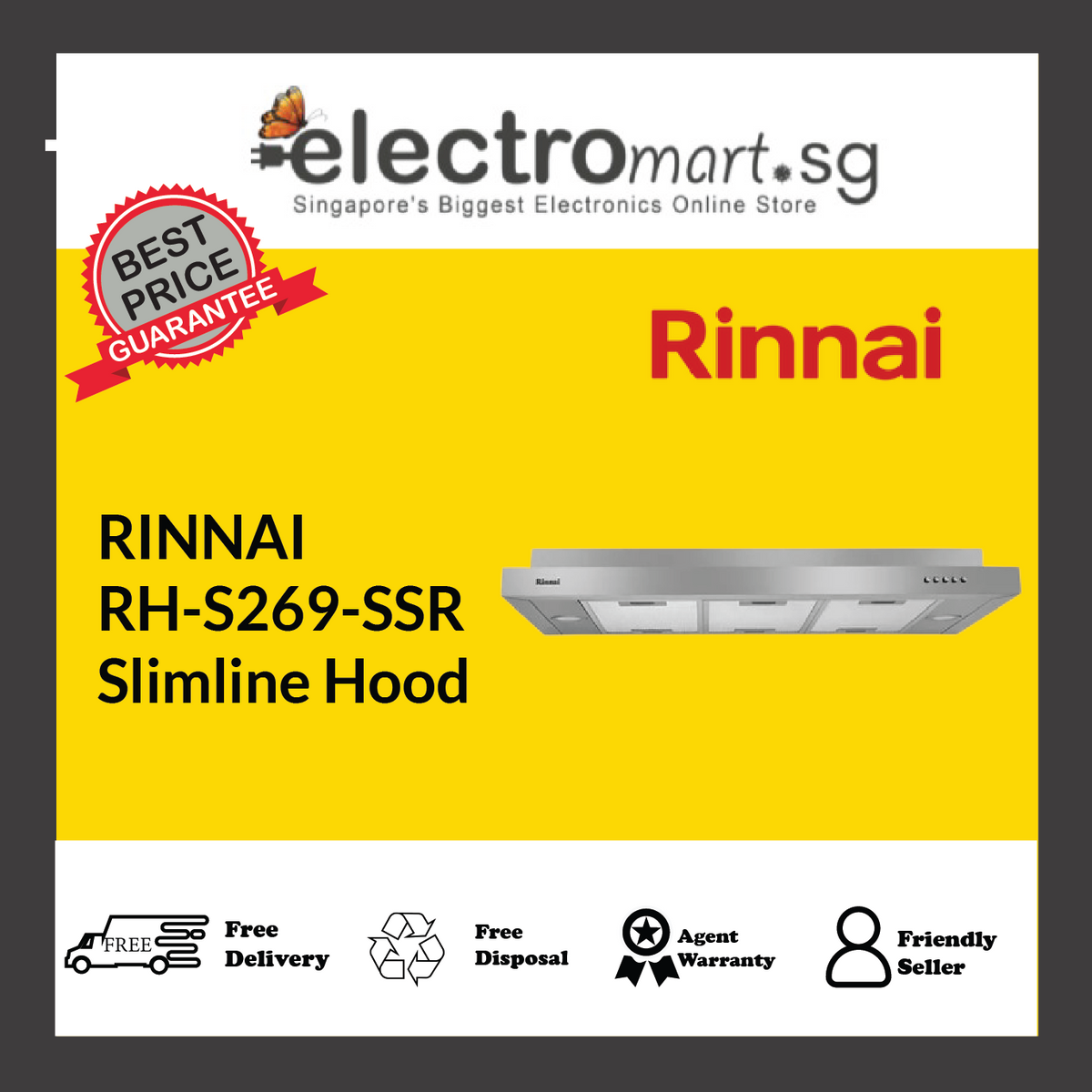 RINNAI RH-S269-SSR Slimline Hood