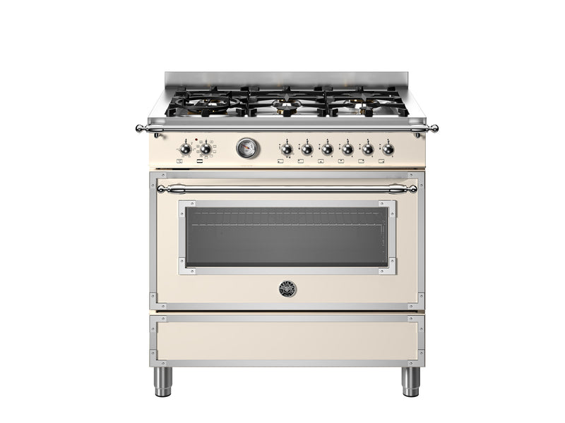 BERTAZZONI HER96L1EAVT 90CM 6-BURNER STANDING COOKER WITH ELECTRI OVEN HERITAGE SERIES HER96L1EAVT