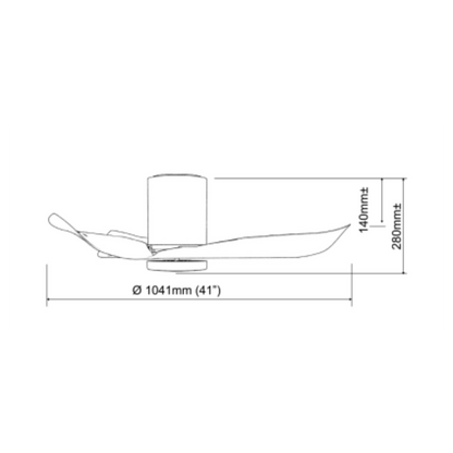 EUROPACE ECF41H AeroAce 3 blades Ceiling Fan 41”