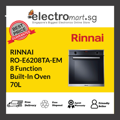 RINNAI RO-E6208TA-EM 8 Function Built-In Oven 70L