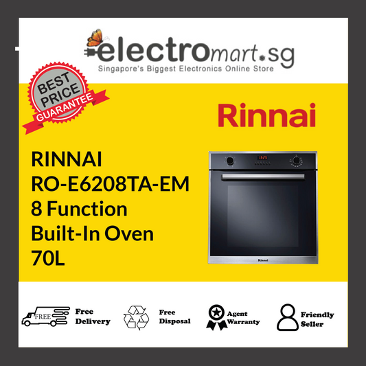 RINNAI RO-E6208TA-EM 8 Function Built-In Oven 70L