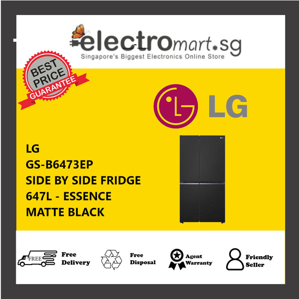 LG GS-B6473EP SIDE BY SIDE FRIDGE 647L - ESSENCE MATTE BLACK