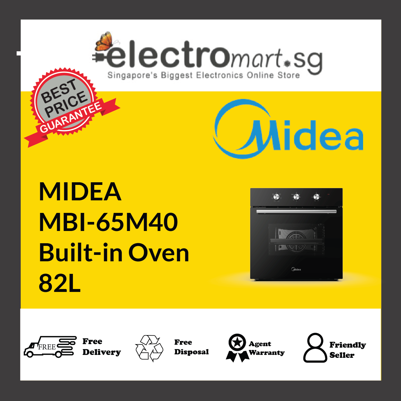 MIDEA MBI-65M40 Built-in Oven 82L