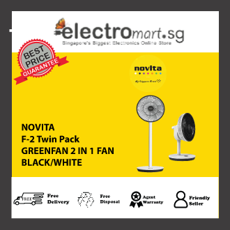 NOVITA F-2 Twin Pack GREENFAN® 2 IN 1 FAN WHITE/BLACK