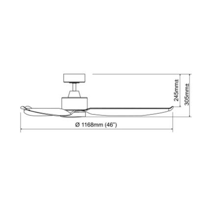 EUROPACE ECF46R CoolAce 3  blades Ceiling Fan 46”