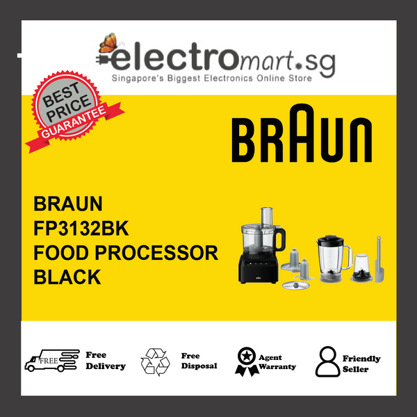 BRAUN FP3132BK PureEase Food Processor - Black