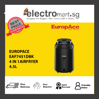 EuropAce EAF7451DBK 4-IN-1 TrueSteam Air Fryer - Black