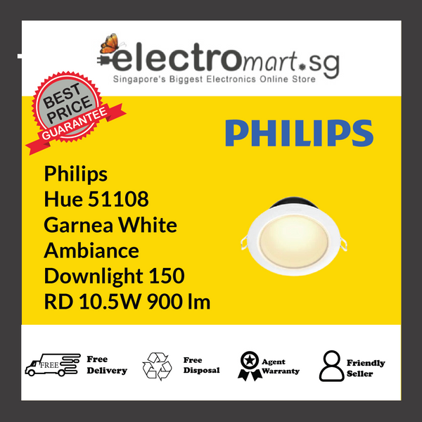 Philips Hue 51108 Garnea White Ambiance Downlight 150 RD 10.5W 900 lm