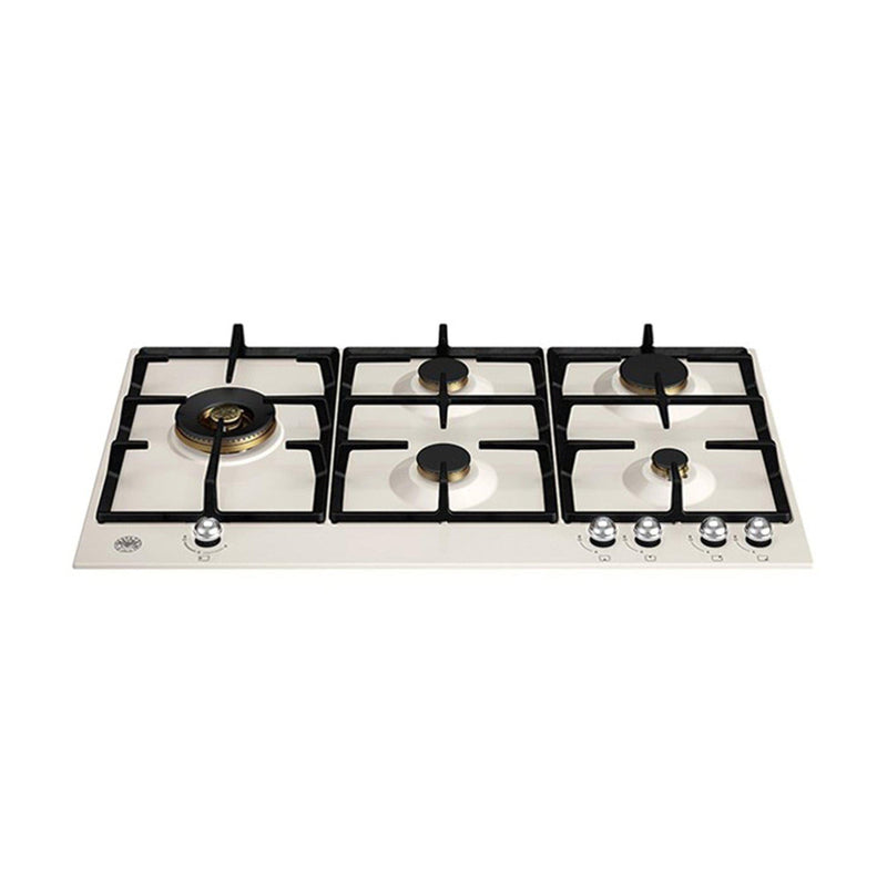 Bertazzoni  P905LHERAX 89cm Wide 5 Burner Gas Hob - Ivory / Chrome