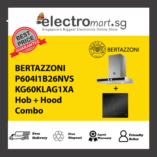 BERTAZZONI P604I1B26NVS KG60KLAG1XA Hob + Hood Combo