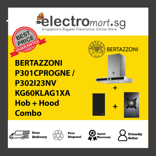 BERTAZZONI P301CPROGNE / P302I23NV KG60KLAG1XA Hob + Hood Combo