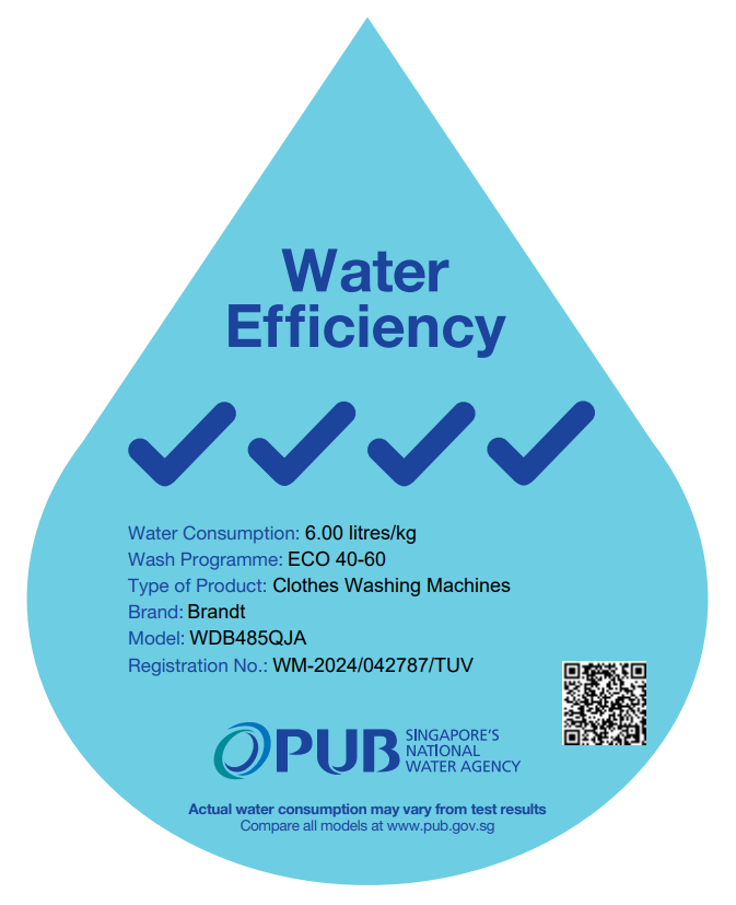 BRANDT WDB485QJA WASHER/DRYER-8/5KG