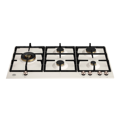Bertazzoni P905LHERAC 90cm ‘Heritage Series’ Gas Hob with Lateral Wok – Ivory & Copper
