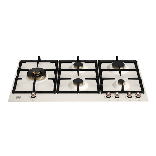 Bertazzoni P905LHERAC 90cm ‘Heritage Series’ Gas Hob with Lateral Wok – Ivory & Copper