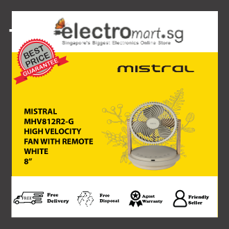 MISTRAL MHV812R2-G 8” High Velocity Fan with Remote Control