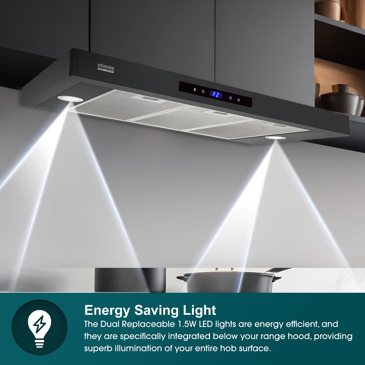 EUROPACE ECH5503EBK Slimline Hood 90cm