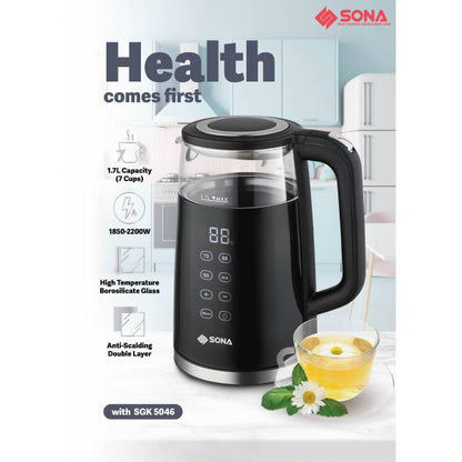 SONA SGK 5046 Digital Double Layer Glass Kettle 1.7L
