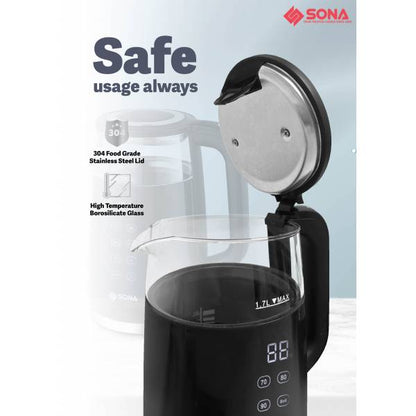 SONA SGK 5046 Digital Double Layer Glass Kettle 1.7L