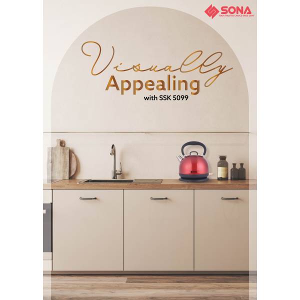 SONA SSK 5099 304 Stainless Steel Kettle 1.7L
