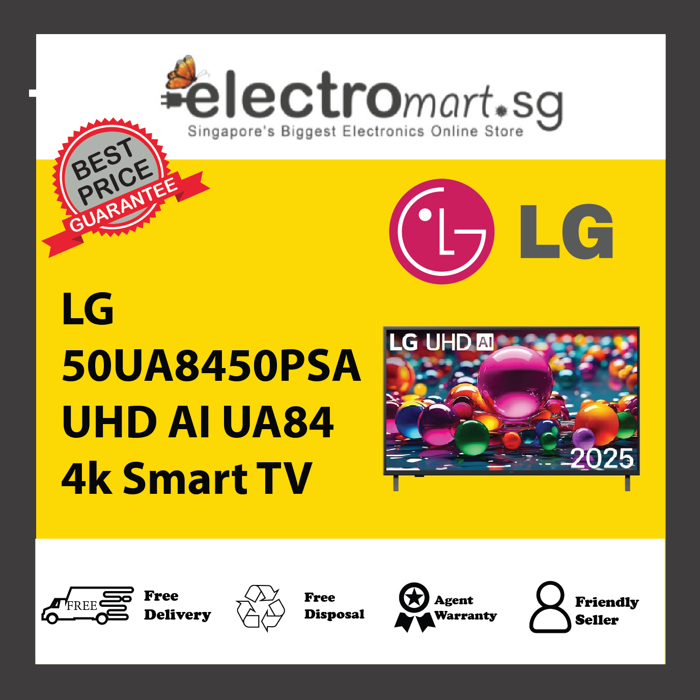 LG 50UA8450PSA UHD AI UA84 4k Smart TV 50inch – Electromart.sg Pte Ltd