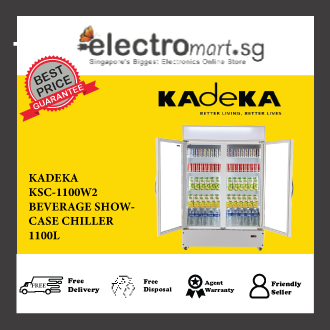 KADEKA KSC-1100W2 Upright Chiller 2-Door Beverage Showcase,  1100L