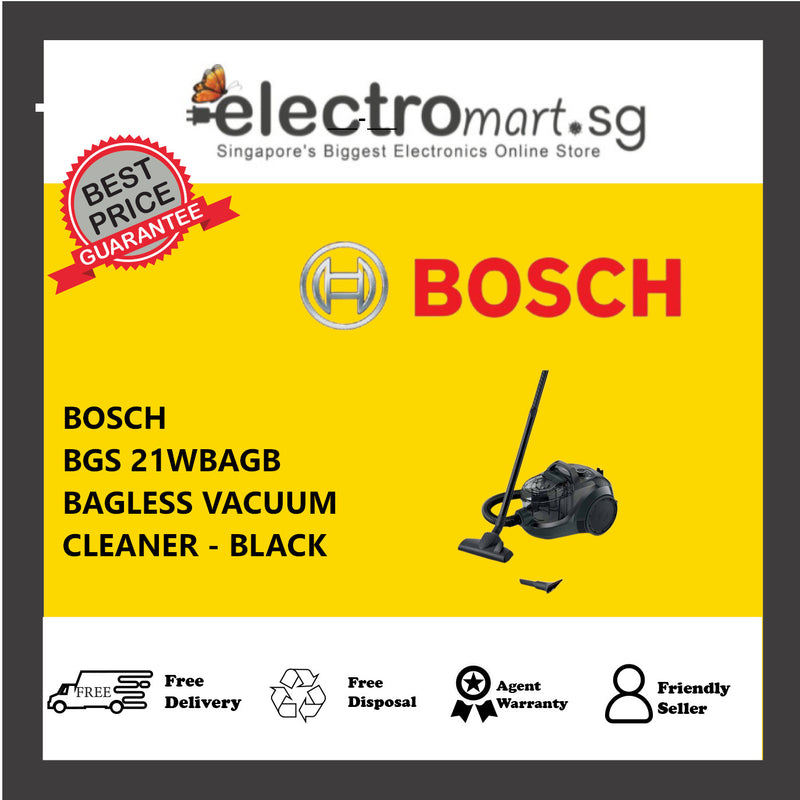 BOSCH BGS 21WBAGB BAGLESS VACUUM CLEANER - BLACK