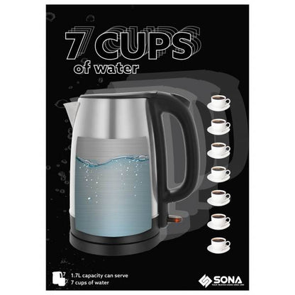 SONA SCK 5205 Electric Stainless Steel Kettle 1.7L