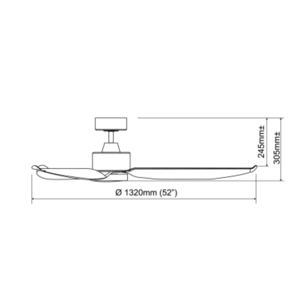EUROPACE ECF52R CoolAce 3  blades Ceiling Fan 52”