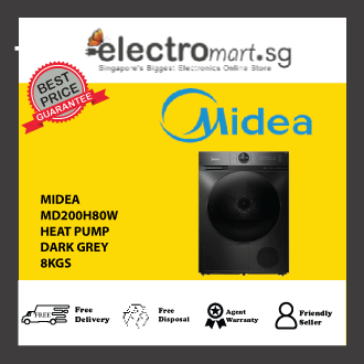 Midea MD200H80WT Black Heat Pump Dryer, 8kg