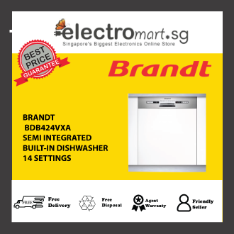 BRANDT BDB424VXA SEMI INTEGRATED BUILT-IN DISHWASHER 14 SETTINGS