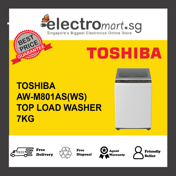 TOSHIBA AW-M801AS(WS) 7KG TOP LOAD WASHER