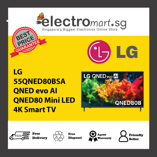 LG 55QNED80BSA QNED evo AI QNED80 Mini LED 4K Smart TV 55inch