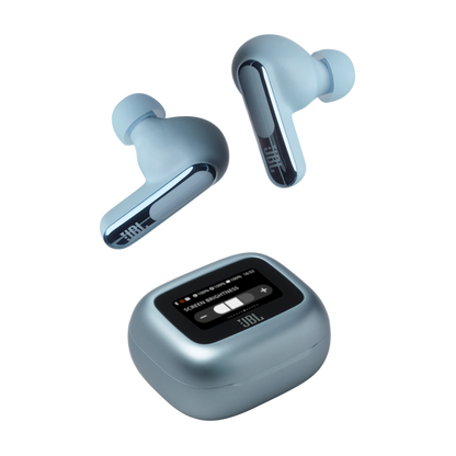 JBL Live Beam 3 True wireless noise-cancelling earbuds with stick-closed design and Smart Charging Case