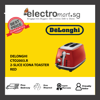 DELONGHI CTO2003.R 2-slice Icona toaster in rich red