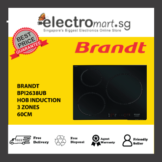 BRANDT BPI2638UB 60 CM INDUCTION HOB 3 ZONES