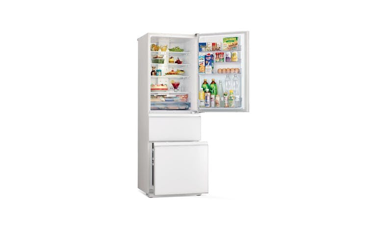 Mitsubishi MR-CGX46EX-GWH-P 363L 3-Door Fridge - Glass White