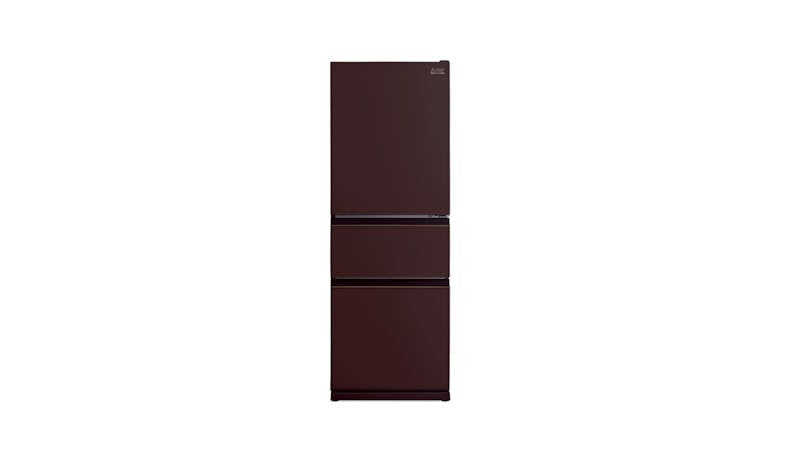 Mitsubishi MR-CGX41EX-GBR-P 328L 3-Door Fridge - Glass Brown