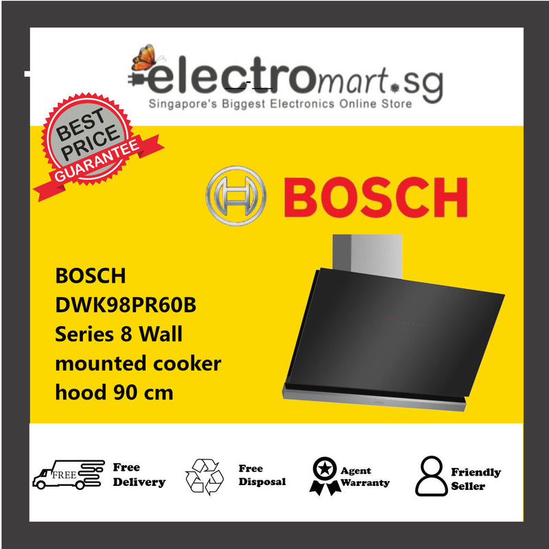 BOSCH DWK98PR60B Series 8 Wall mounted cooker hood 90 cm