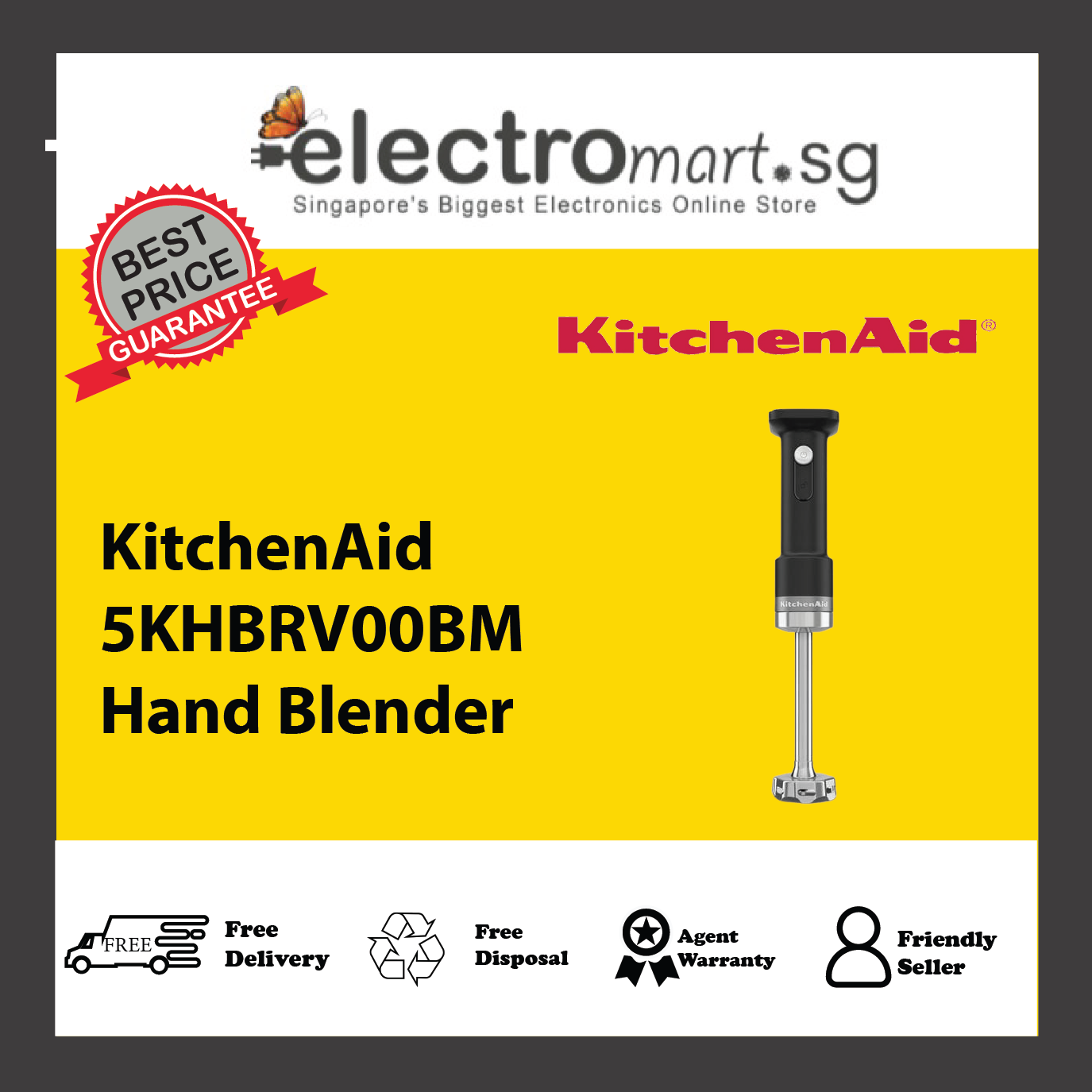 KitchenAid 5KHBRV00BM Cordless Hand Blender