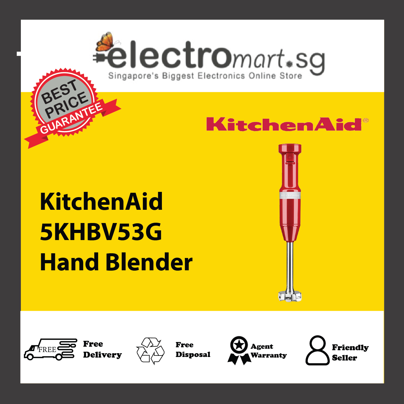 KitchenAid 5KHBV53G Variable Speed Corded Hand Blender