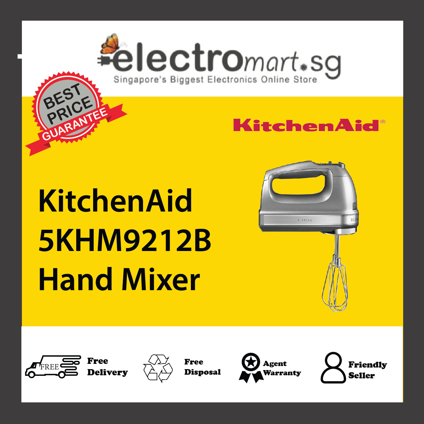 KitchenAid 5KHM9212B Digital Hand Mixer