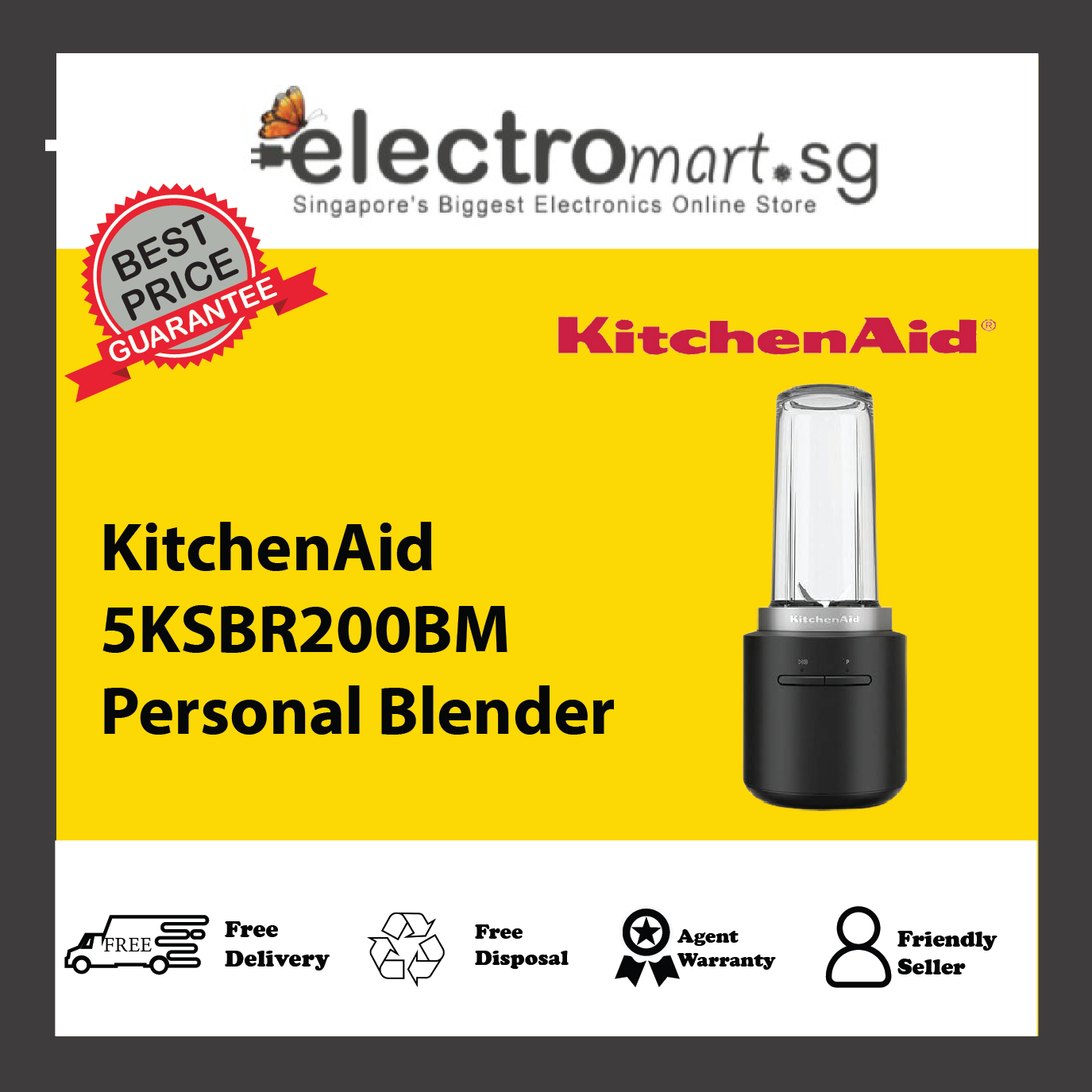 KitchenAid 5KSBR200BM Cordless Personal Blender