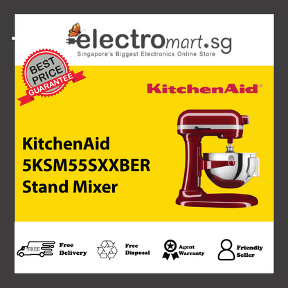 KitchenAid 5KSM55SXXBER/WH Heavy Duty 5.2 L Bowl-Lift Stand Mixer