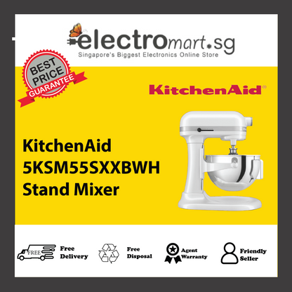 KitchenAid 5KSM55SXXBER/WH Heavy Duty 5.2 L Bowl-Lift Stand Mixer