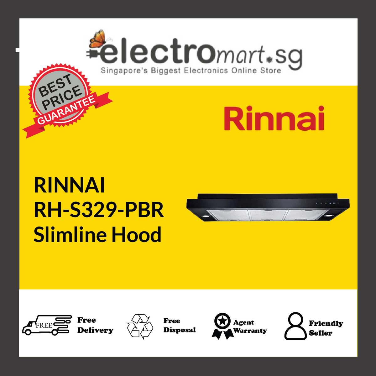 RINNAI RH-S329-PBR Slimline Hood
