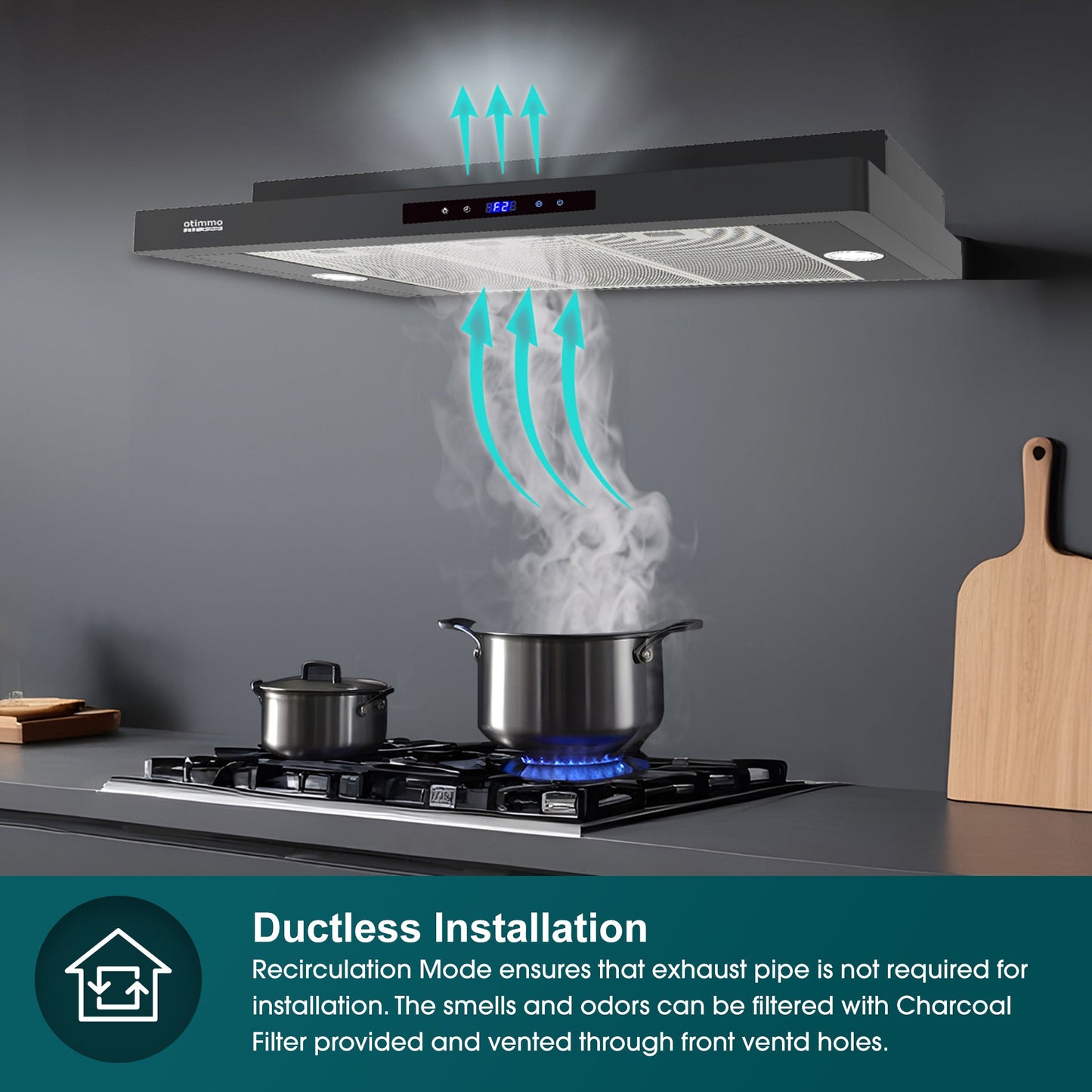 EUROPACE ECH5503EBK Slimline Hood 90cm