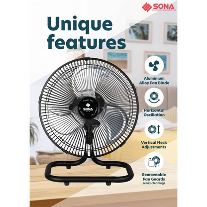 SONA SPO 600 Electric Power Desk Fan 10”