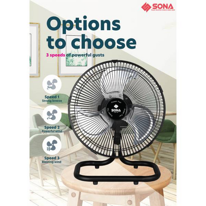 SONA SPO 602 Electric Power Desk Fan 12”