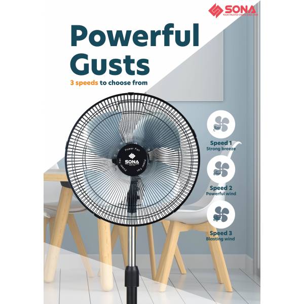 SONA SSO 6062N Power Stand Fan 12”