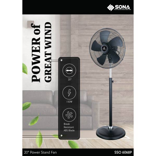 SONA SSO 6068P Power Stand Fan 20”